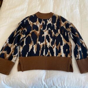 Farm Rio Leopard Print Knit Sweater